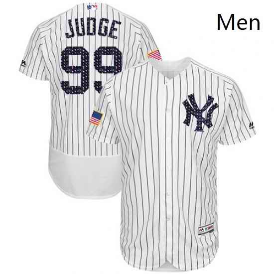 Mens Majestic New York Yankees 99 Aaron Judge White Stars Stripes Authentic Collection Flex Base MLB Jersey